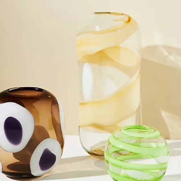 Anthropologie Rounded Glass Vase - Picture 1 of 5